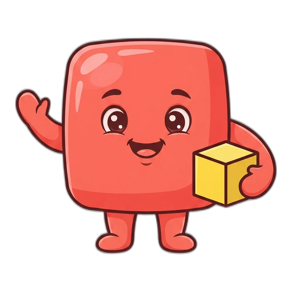 Coral block buddy waving, the Purn Win Game host